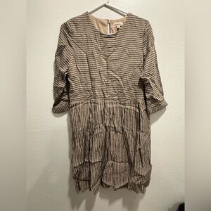 Casual Striped Brown Dress